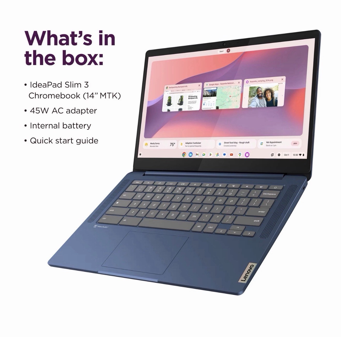 Lenovo Slim 3 Chromebook 14″ Touch (64GB eMMC, MediaTek Kompanio 520 Series