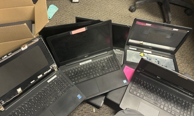 Box of laptops