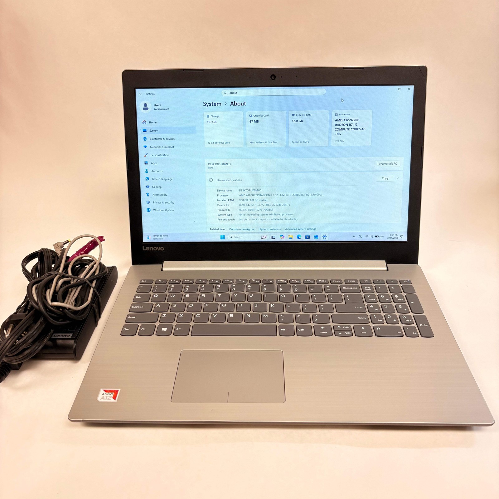 Lenovo Ideapad 320 80XS 15.6″ A12-9720p 2.7GHz 12GB RAM 128GB SSD