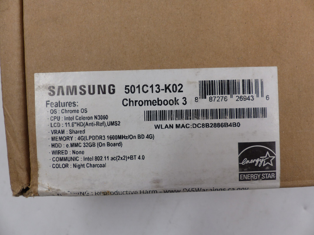 SAMSUNG CHROMEBOOK 3 XE501C13-K02US 11.6″ INTEL CELERON 4GB RAM / 32GB SSD
