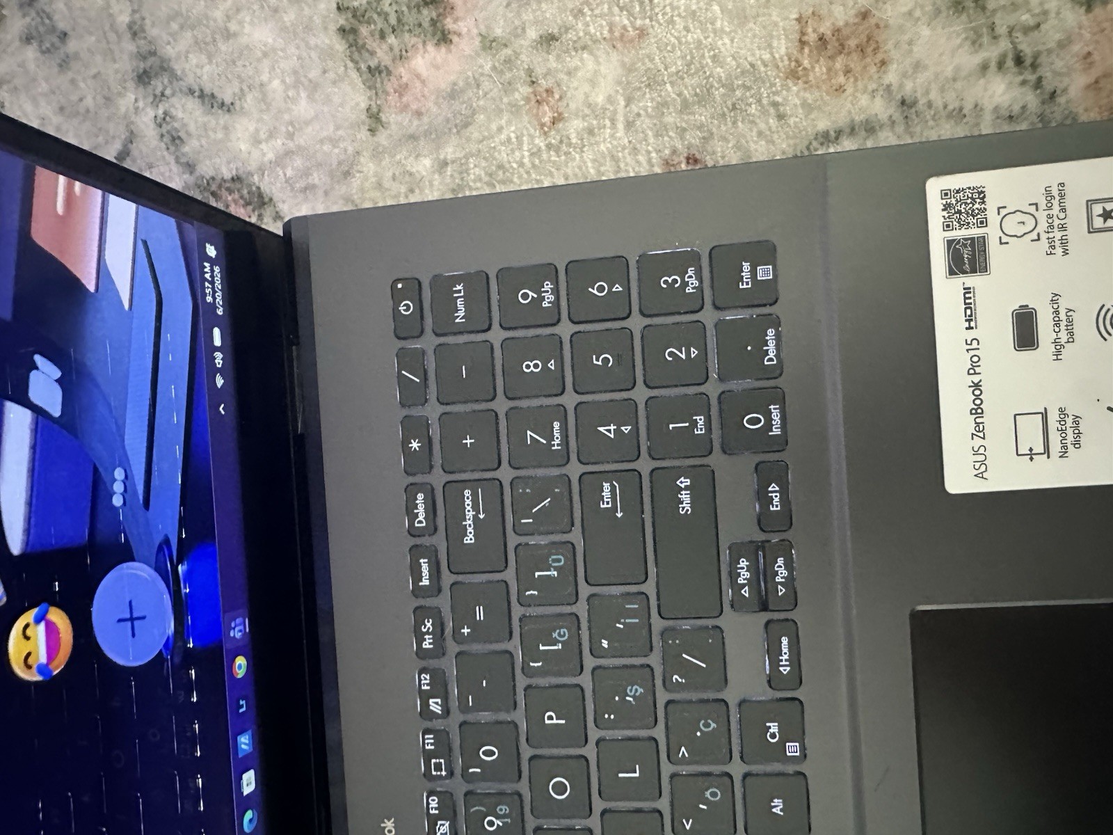 ASUS ZenBook Pro 15 15.6in Core i7 10th Gen GTX Windows 11 HDMI Webcam Black