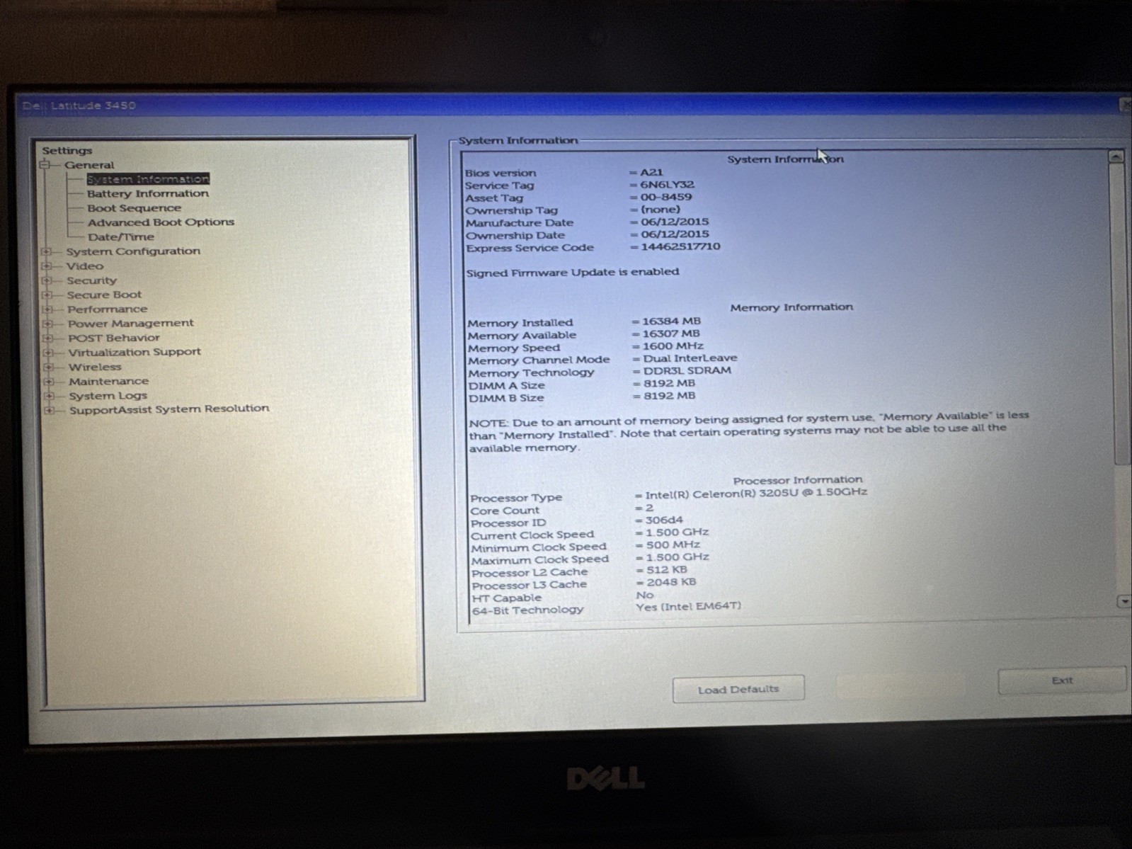 Dell Latitude 3450 14.0″ Intel Celeron 3205U 16GB 256GB, For Parts