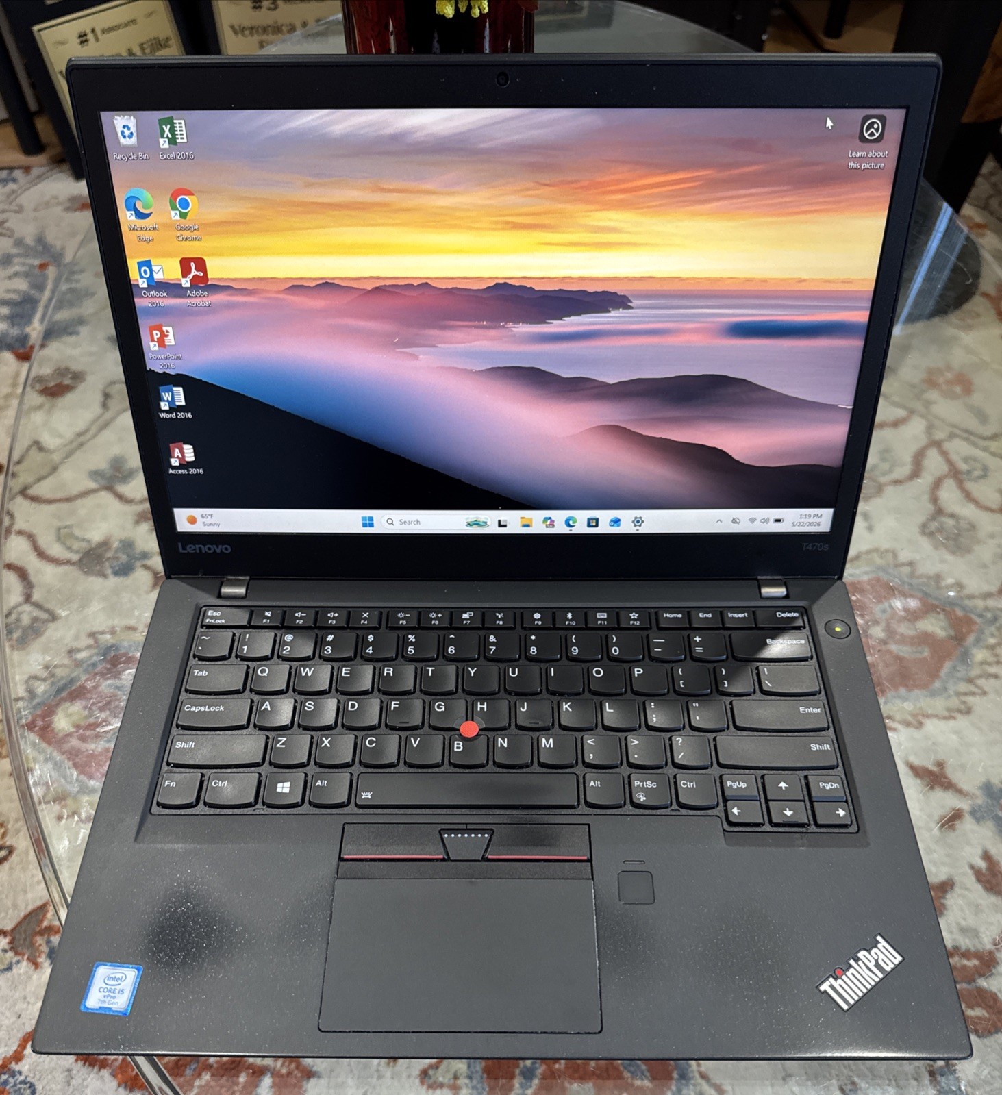 Lenovo ThinkPad T470s 14″ Intel i5-7300U 8GB Ram 256 SSD Laptop Win 10 w/Office