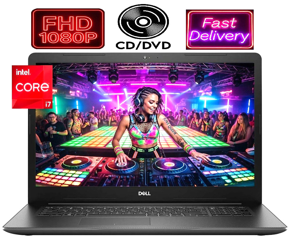 17″ Dell Inspiron Laptop PC: 10th Gen i7! 8GB RAM – 256GB SSD! CD/DVD Burner!
