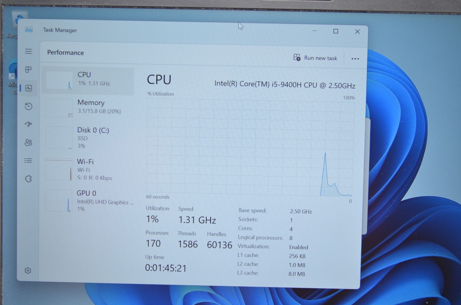 Dell Latitude 5401 14″ i5 9400H 16GB RAM 256GB NVMe SSD Windows 11 Pro Grade C