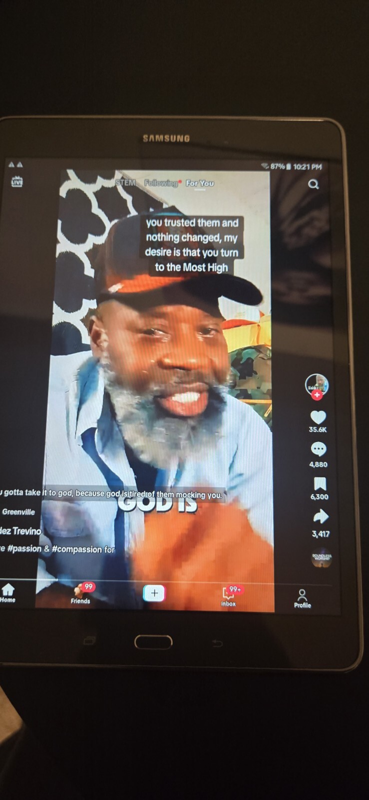 Samsung Tablet With TikTok Installed App