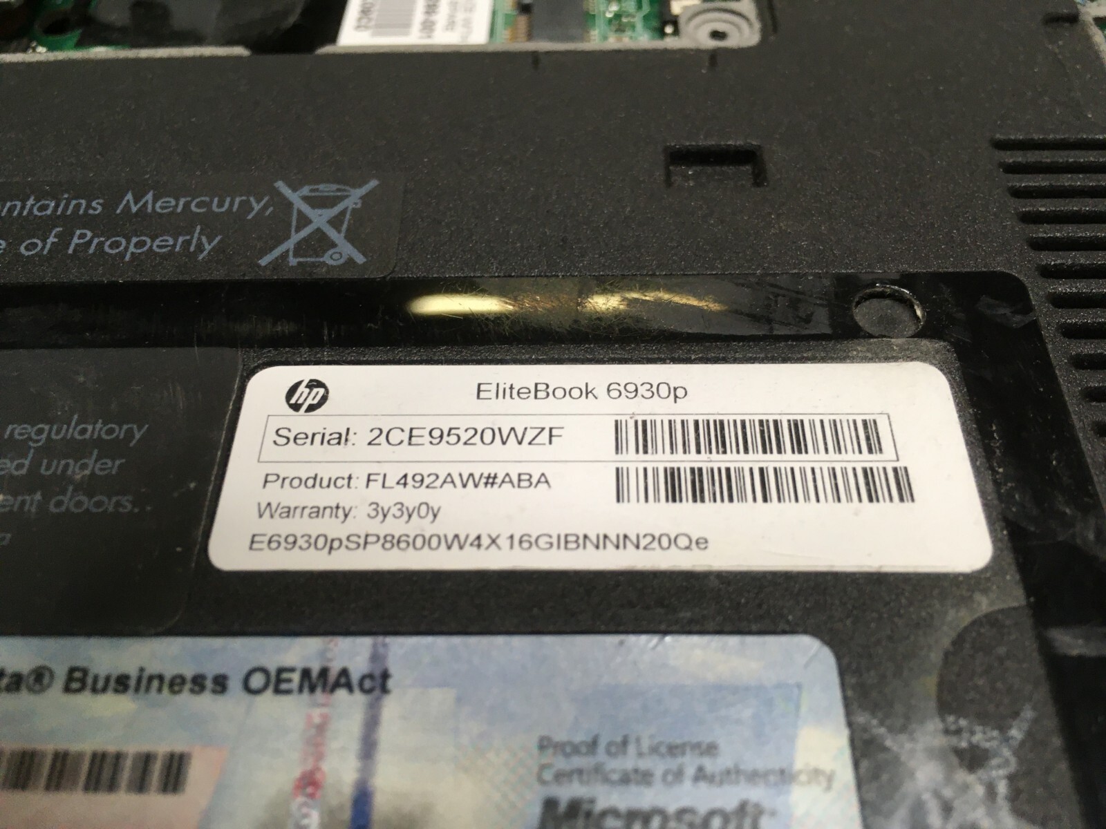 HP ProBook 6930p 14″ (AS IS) Intel Core 2 Duo P8600 @ 2.4 GHz – JZ