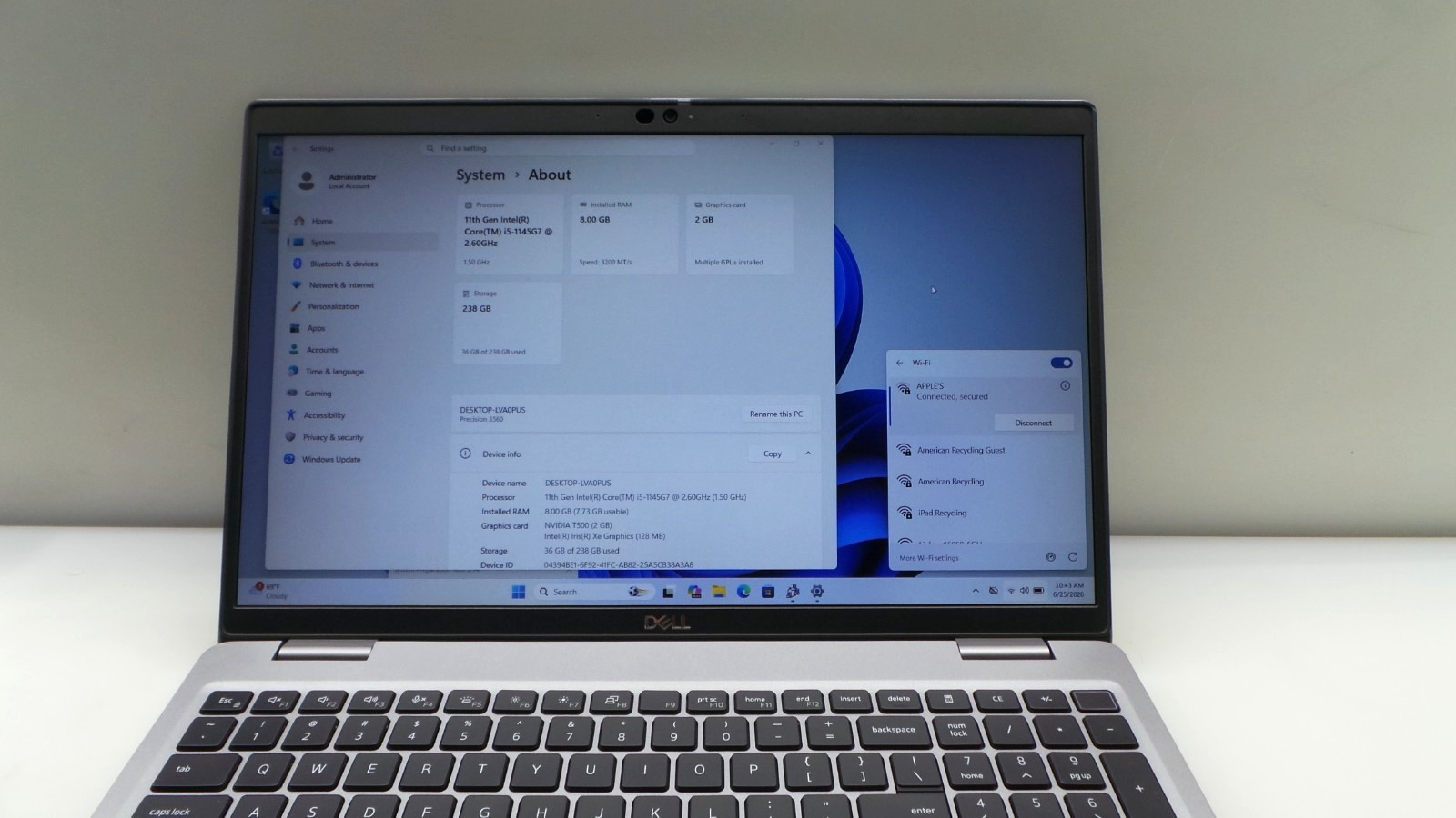Dell Latitude 3560 | 15.6″ | i5-1145G7 2.60GHz | 8GB RAM 256GB NVMe | WIN 11 PRO