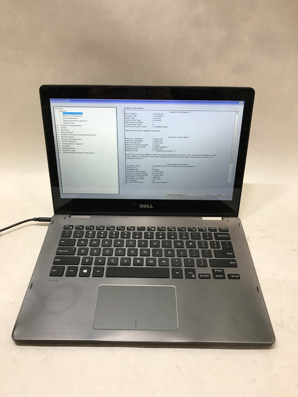 Dell Latitude 3379 13″ Intel Core i5-6200U NO RAM NO HDD/OS For Parts AS IS – DW