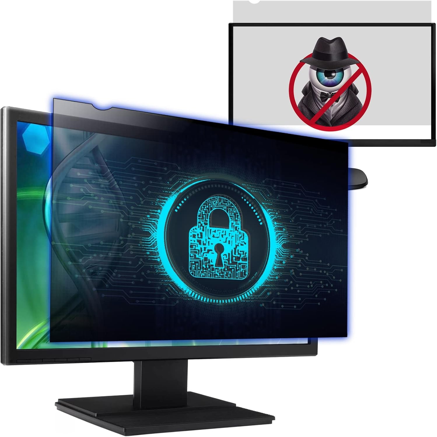 Privacy Screen Filter for 24 Inch Widescreen Monitor, Anti-Spy Anti-Glare Shield