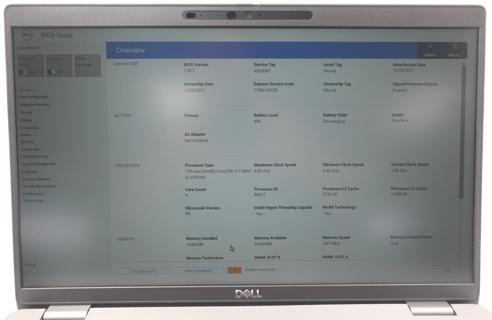 Dell Latitude 5420 14″ Core I7-1185G7 3.00GHz 16GB 256GB SSD Laptop