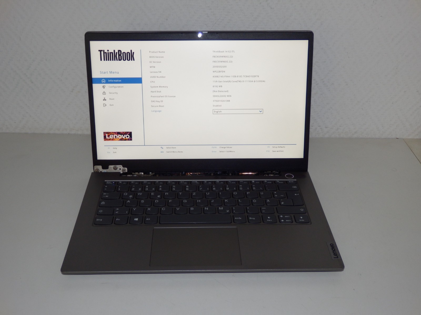 Lenovo ThinkBook 14 G2 ITL, Intel i3-1115G4, 8GB Ram No SSD, 14″ FHD Part Faulty