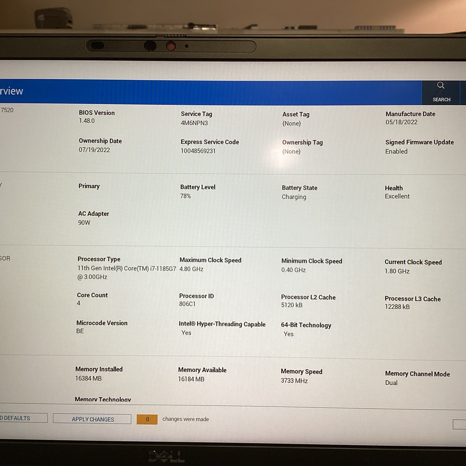 Lot 3Dell Latitude 7520 i7-1185G7@3.00GHz | 256GB SSD | 16GB RAM | No OS/CHARGER