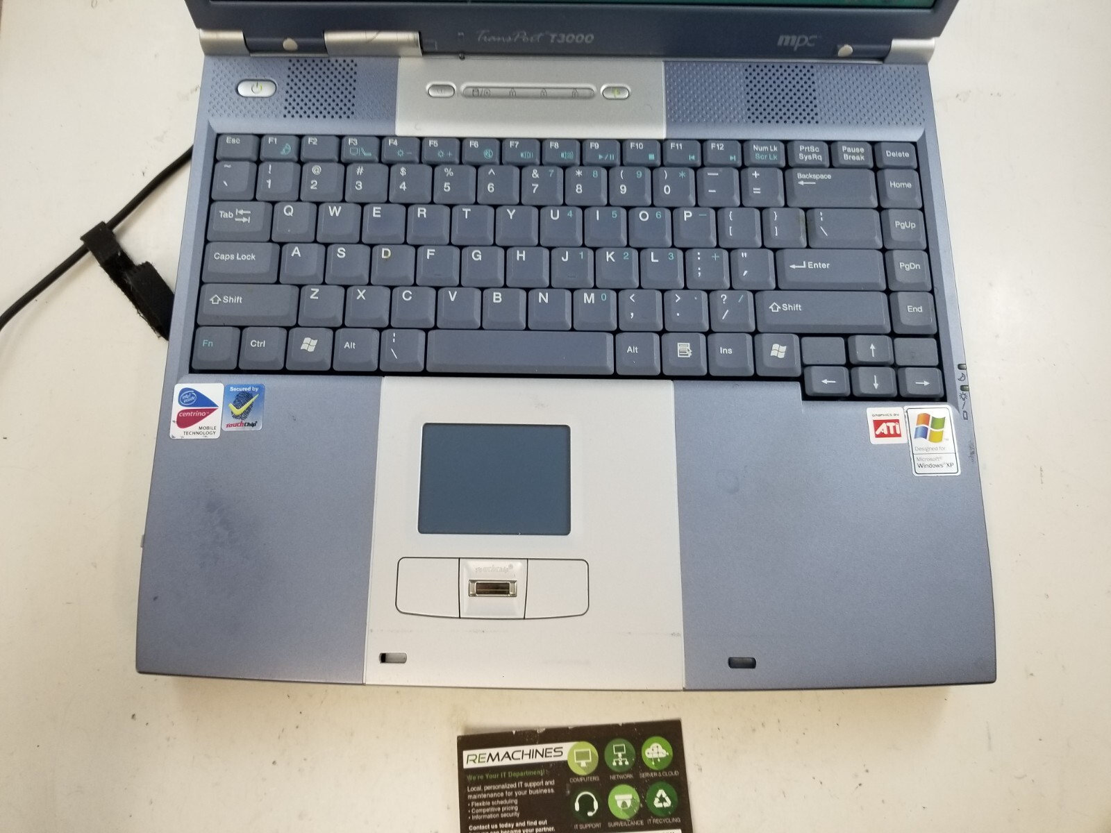 MPC TransPort T3000 14″ Laptop Pentium 1.8GHz 1GB 120GB HDD Radeon 9600M XP Pro