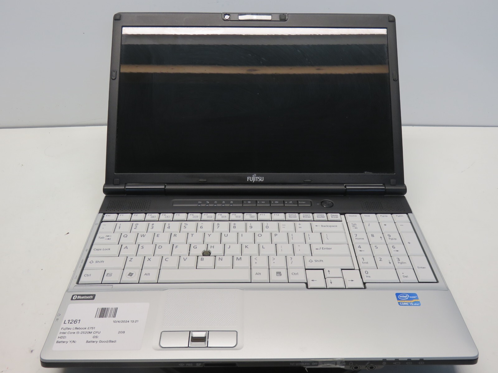 Fujitsu Lifebook E751 Intel Core i5-2520M CPU 2.50GHz 2GB NO HDD No Batt