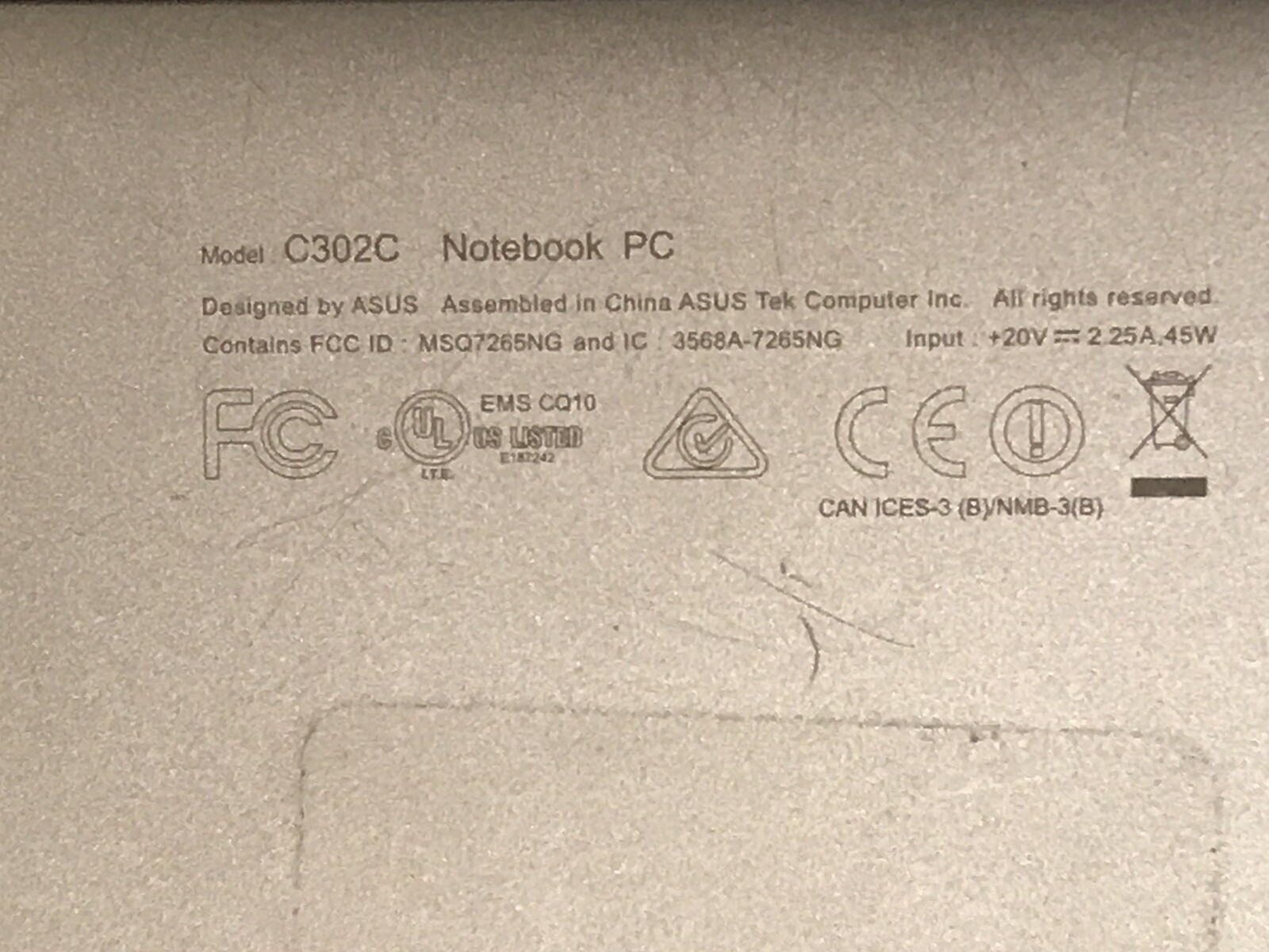 Asus Chromebook Flip C302CA Core M3-6Y30 4GB 32GB eMMC 12.5″ Touch .FOR PARTS