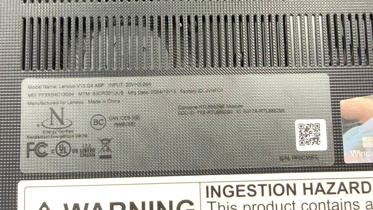 Lenovo V15 G4 15.6″ FHD Laptop Ryzen 3 7330U 16GB 256GB Win11 Home (AS IS)