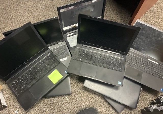 Box of laptops