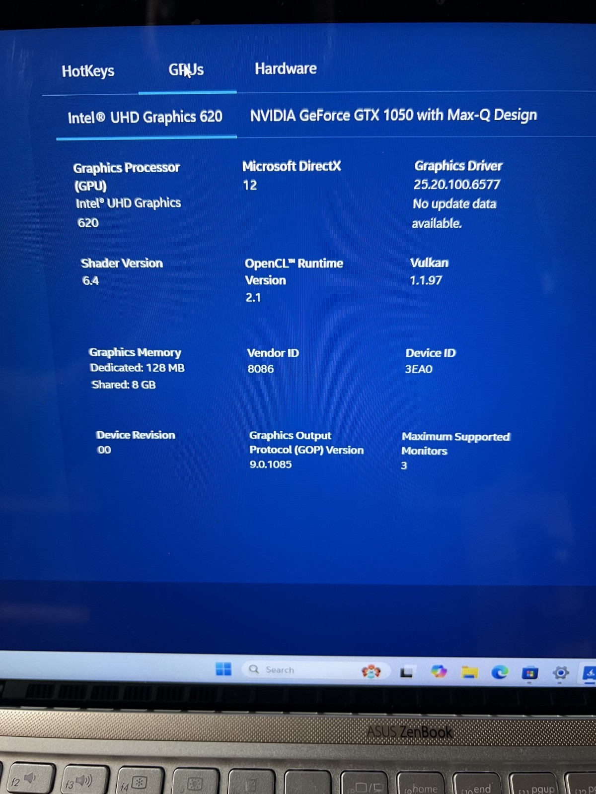 ASUS ZENBOOK UX533F i7-8565U@ 1.80GHz 16GB RAM 512GB SATA SSD WIN-11P