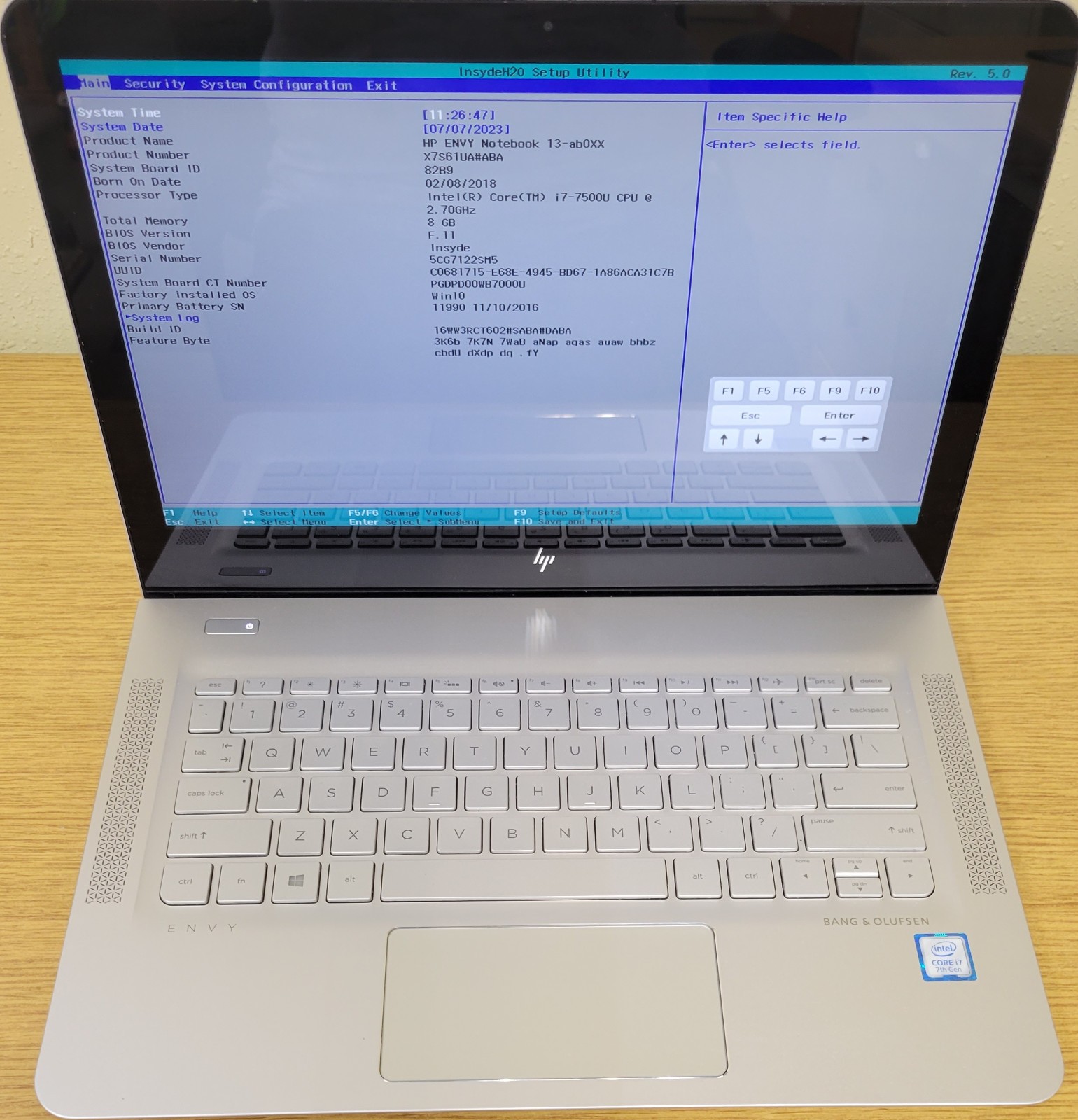 HP ENVY NoteBook 13-ab077cl i7-7500U 2.70GHz 8GB 128GB SSD QHD+ No OS