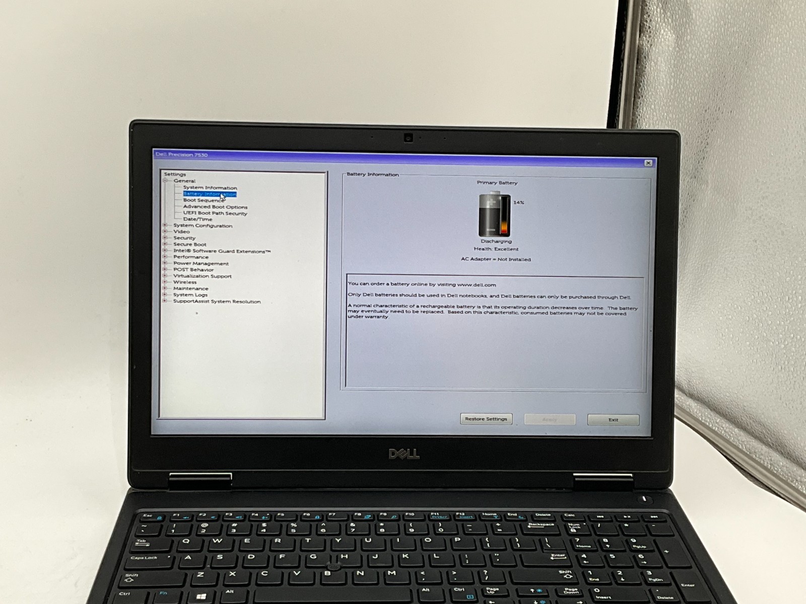 DELL Precision 7530 Xeon(R) E-2186M 32GB 1tb p3200 15.6″ LAPTOP 74938S2