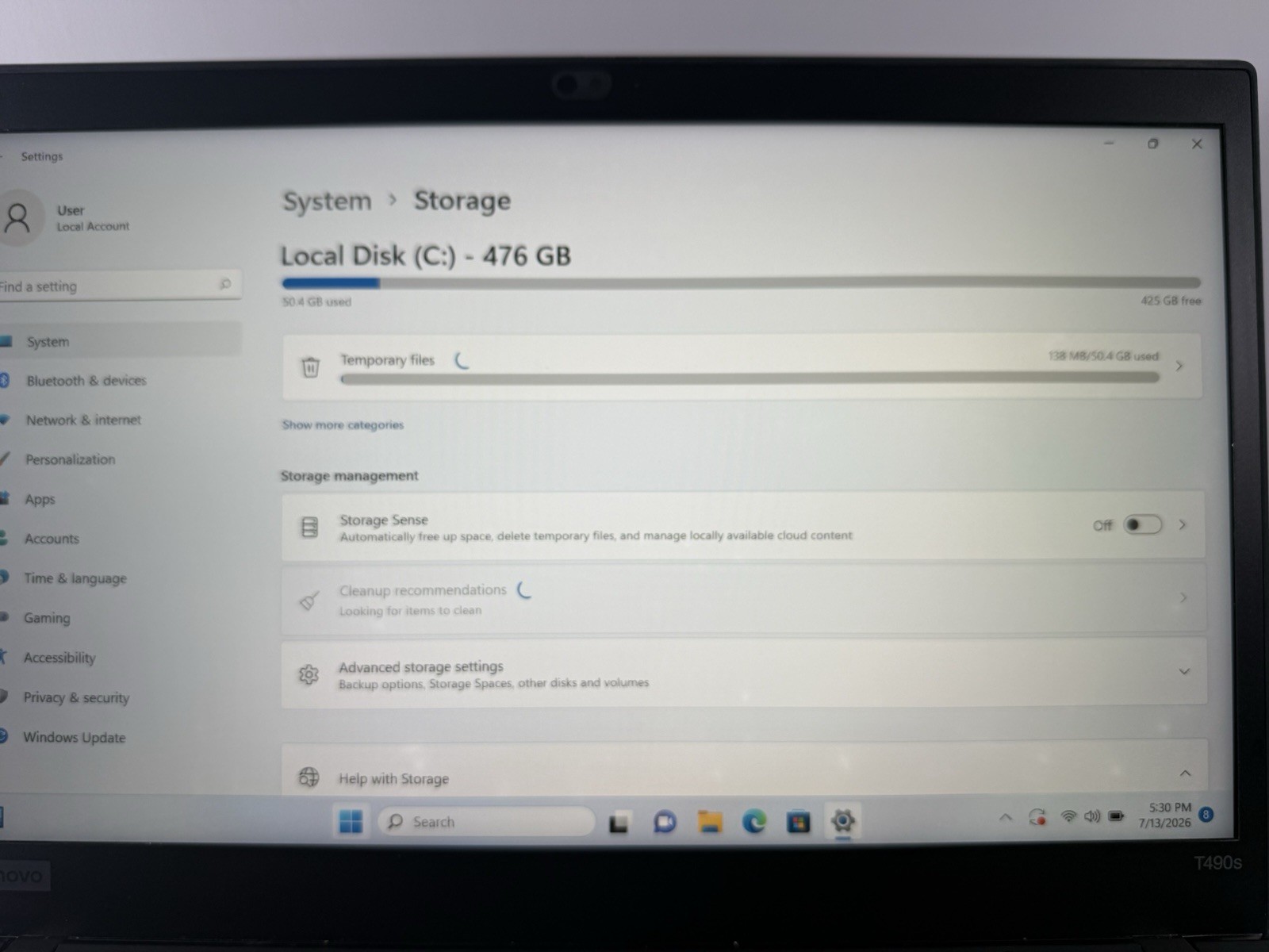 Lenovo ThinkPad T490s Touch 14″ i7-8665U 32GB RAM 512GB SSD Win 11 Pro FHD