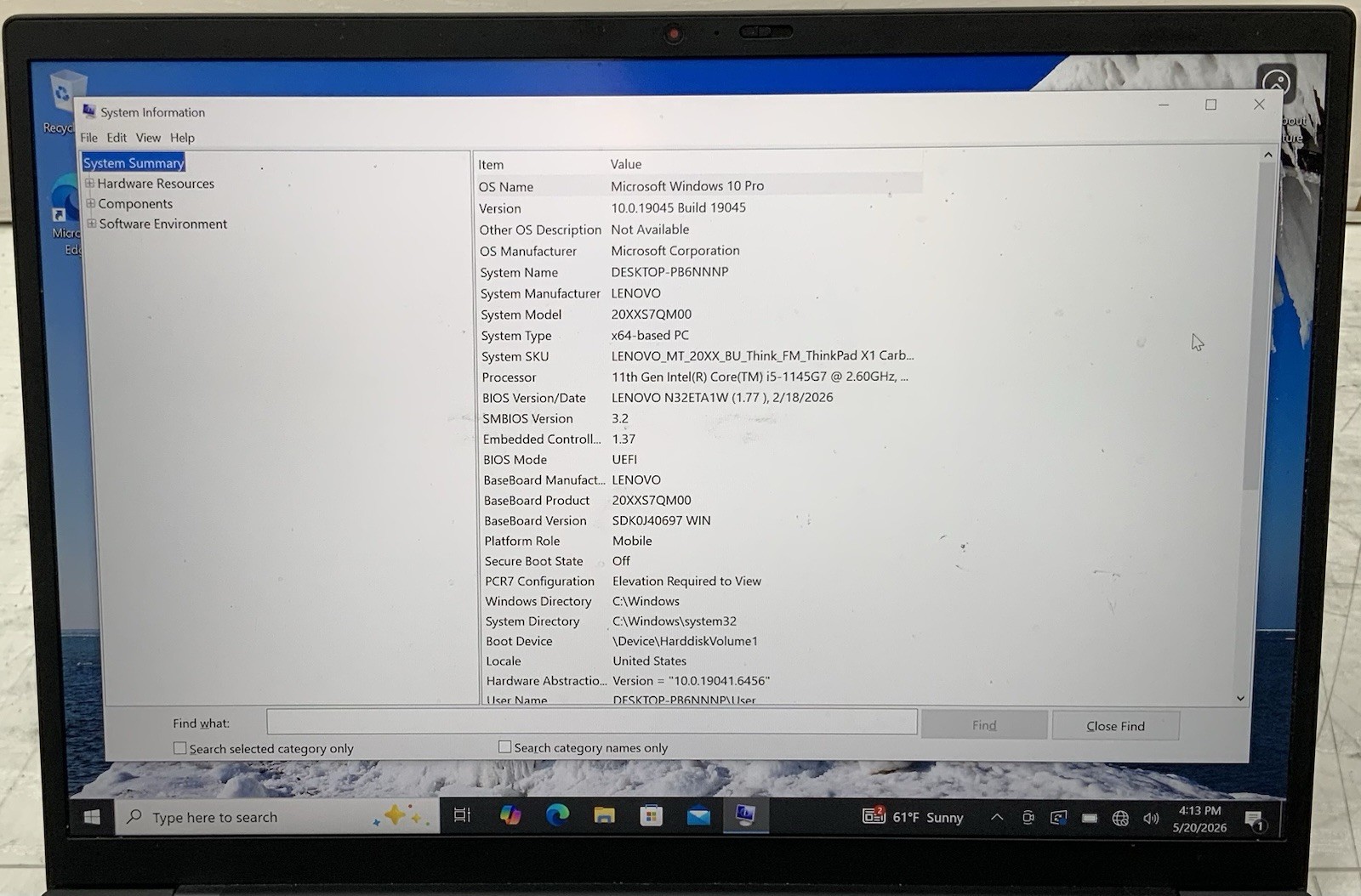 Lenovo ThinkPad X1 Carbon G9 – Core i5-1145G7, 16GB Ram, 512GB SSD, Touch, READ*