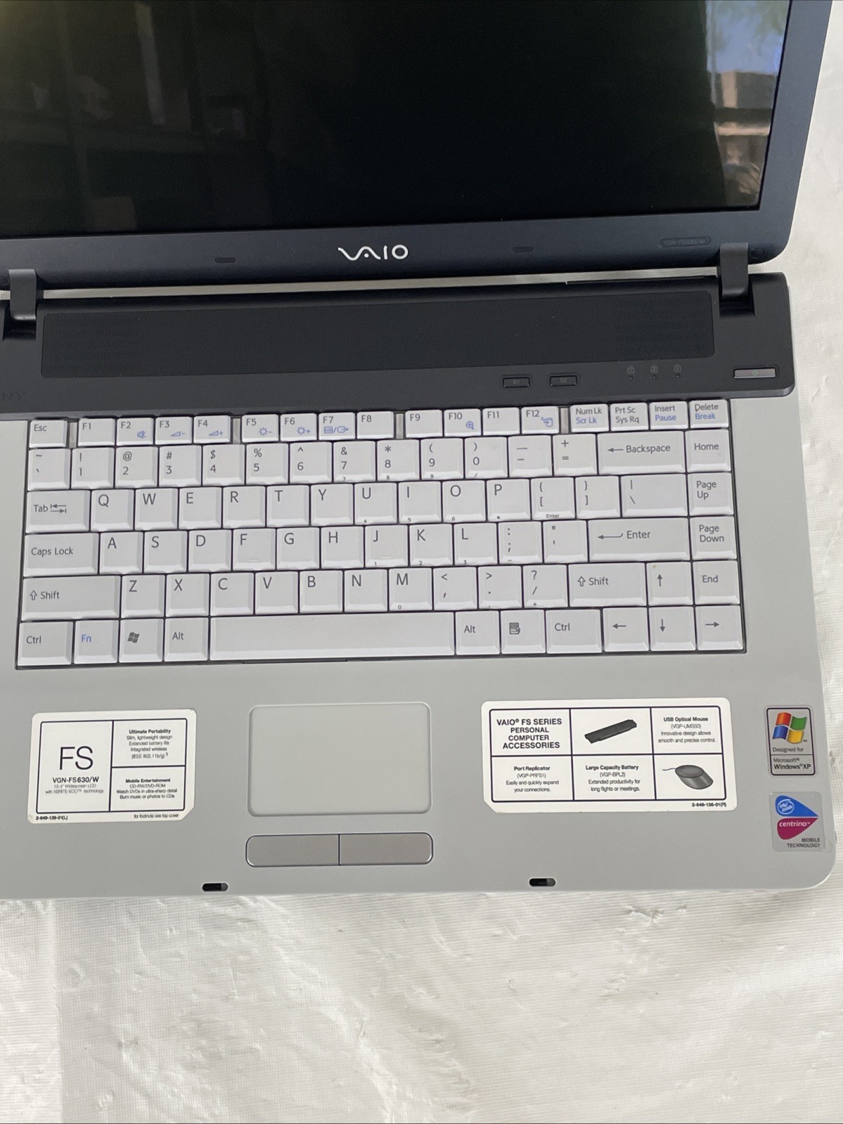 Sony Vaio VGN-FS630W Laptop | Intel Pentium (1.73 GHz) | 512MB RAM | No HDD |BB