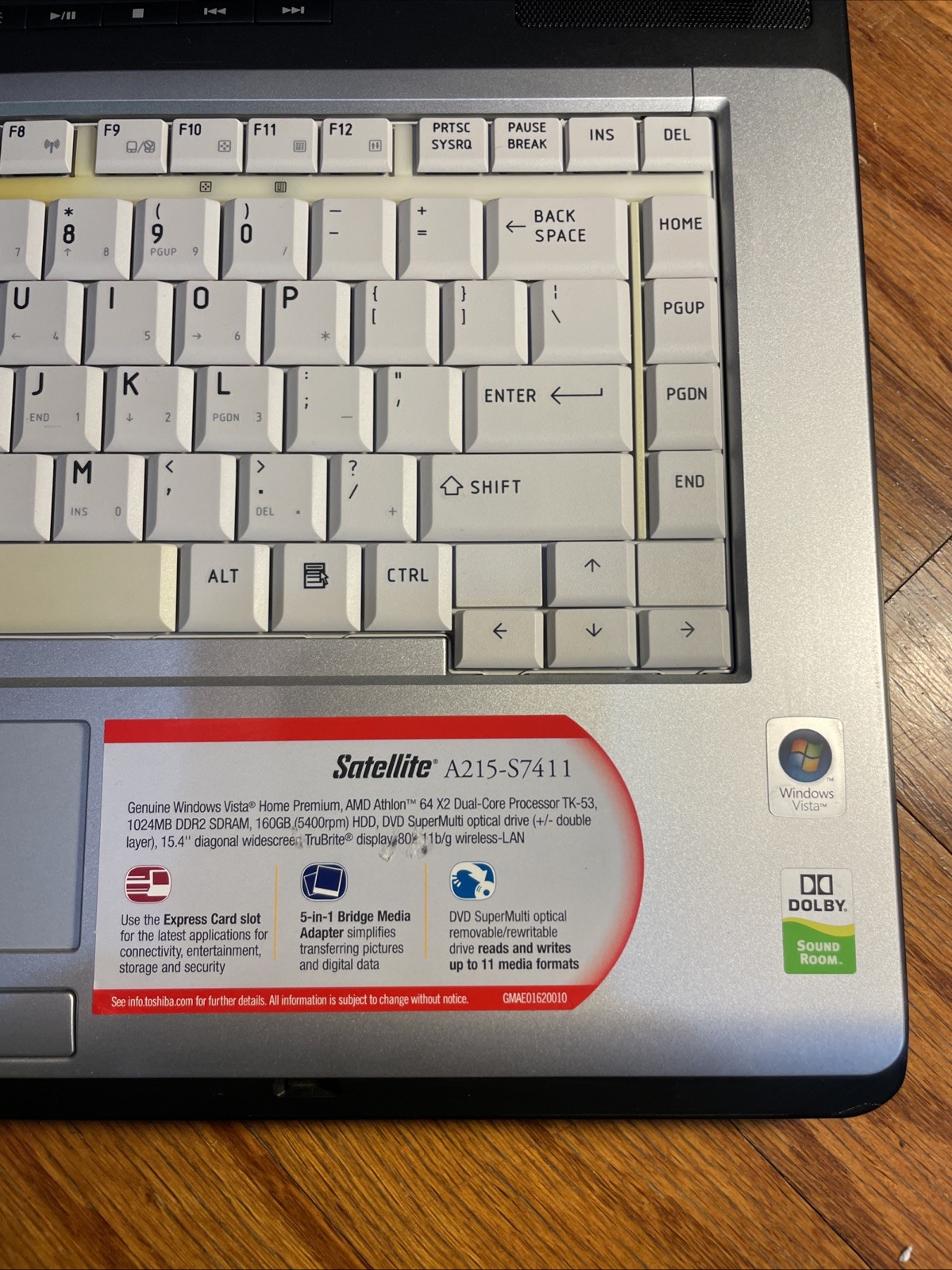 Retro Toshiba Satellite A215 Laptop! AMD Turion 64 X2 Processor! No hard drive.