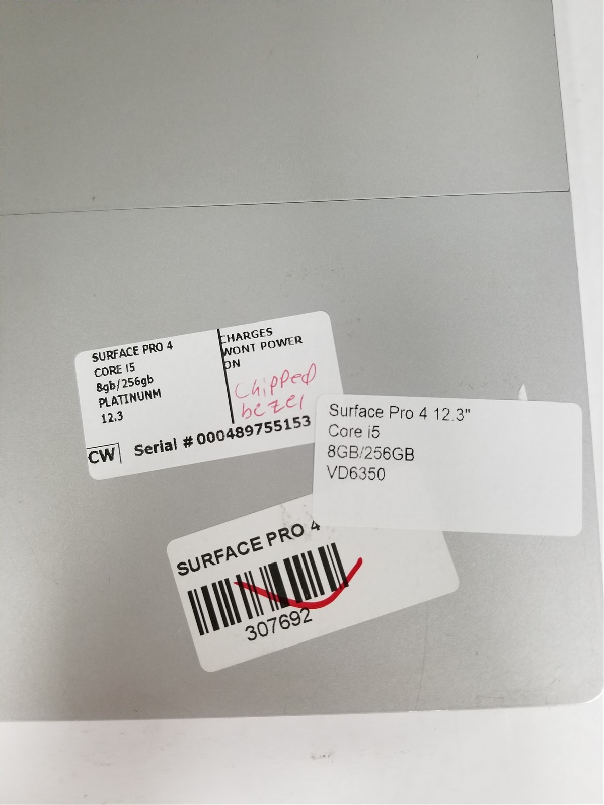 Microsoft Surface Pro 4 Core i5 12.3″ 8GB/256GB Silver See Details VD6350