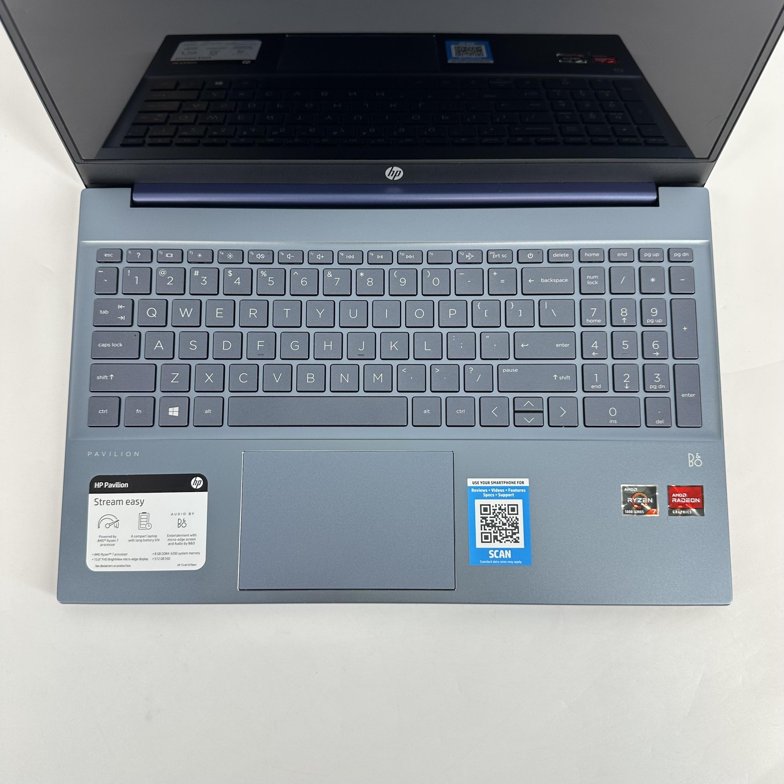 HP Pavilion 15 Blue FHD 1.8 GHz Ryzen 7 5700U 8GB RAM 512GB SSD Excellent