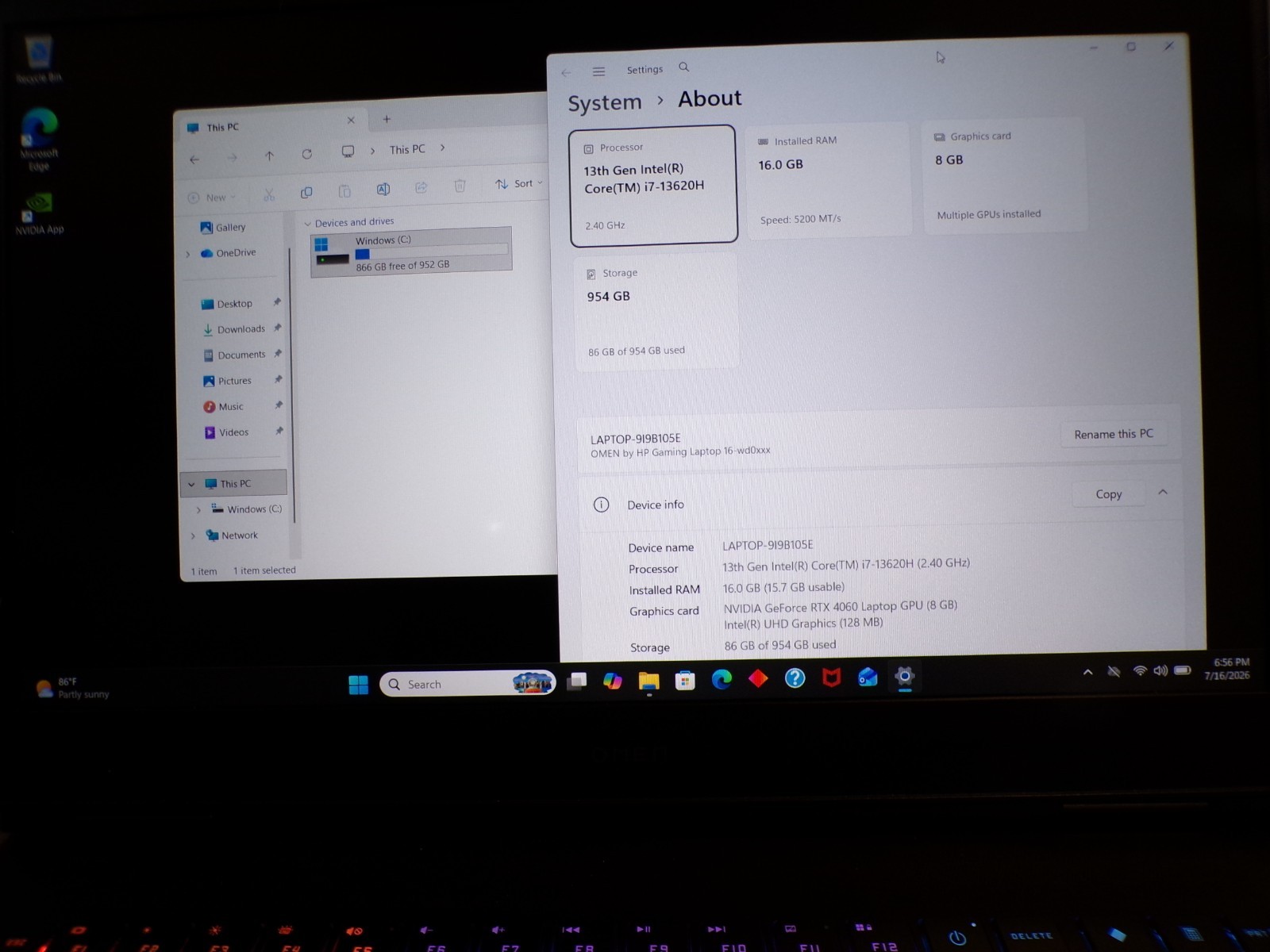 HP OMEN WD0073DX 16.1” 165Hz 165Hz LAPTOP i7-13620H 16GB 1TB SSD RTX 4060