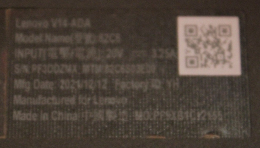 Lenovo V14 ADA Laptop – Type 82C6 (Non-Functional, Parts ONLY) READ AO4075007