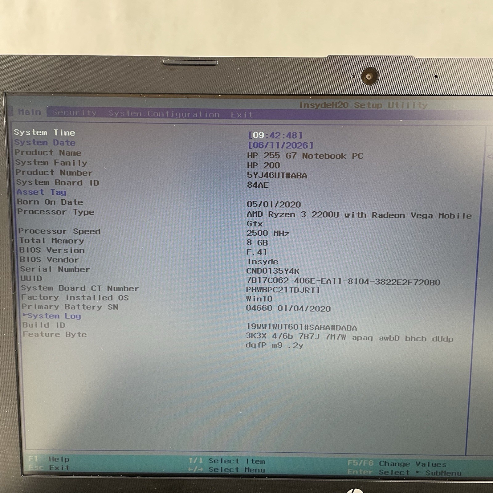 HP 255 G7 15.6″ Ryzen 3 2200U 2.50 GHz 8 GB RAM No SSD/AC/OS