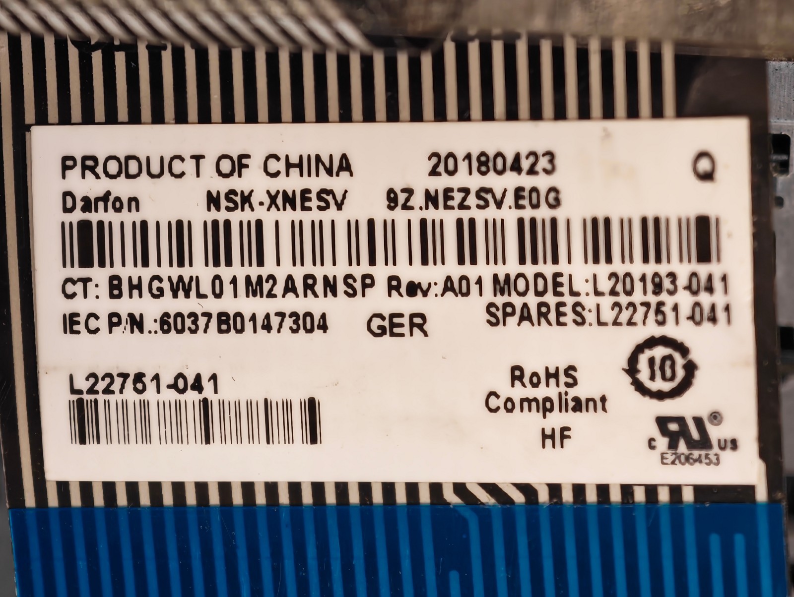 HP 17-BY 250 G7 G8 G9, 255 G7 G8 G9, 256 G7 KEYBOARD KEYBOARD L20193-041 #