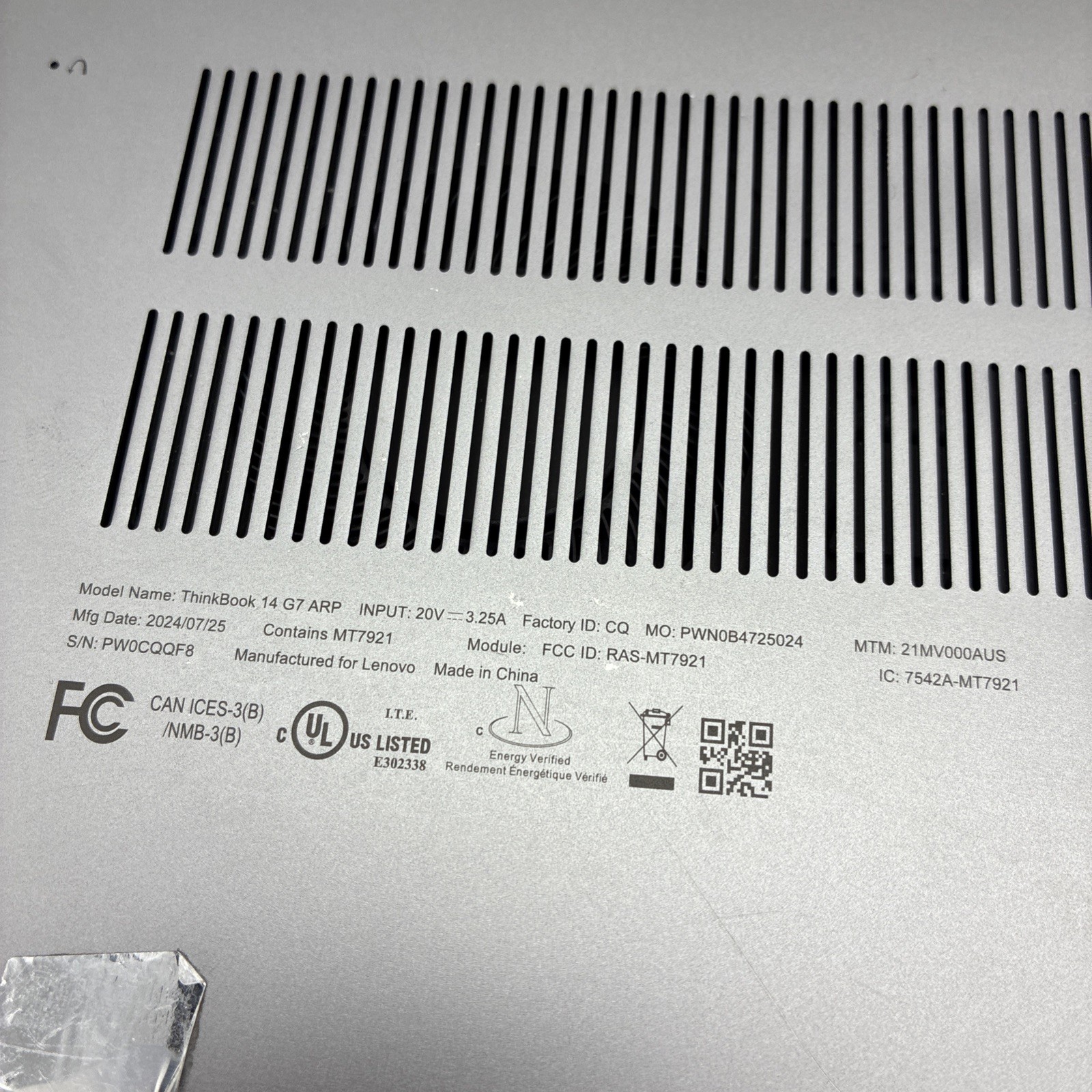 Lenovo Thinkbook 14 G7 Arp 14”Laptop Ryzen 7 7000 Series “NO POWER” (L91)