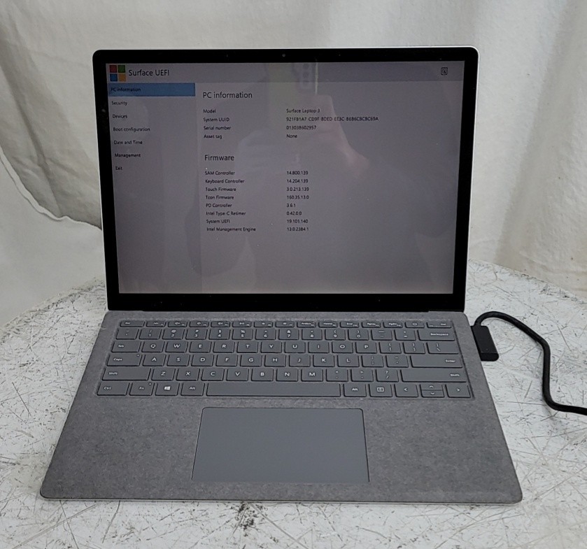 MICROSOFT 1867 Surface Laptop 3 Core I5-1035G7 8GB 128GB SEE NOTES