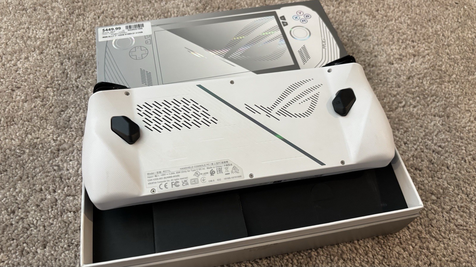 ASUS ROG Ally 7″ 120Hz FHD Touch AMD Ryzen Z1 16GB 512GB SSD W11H Gaming Console