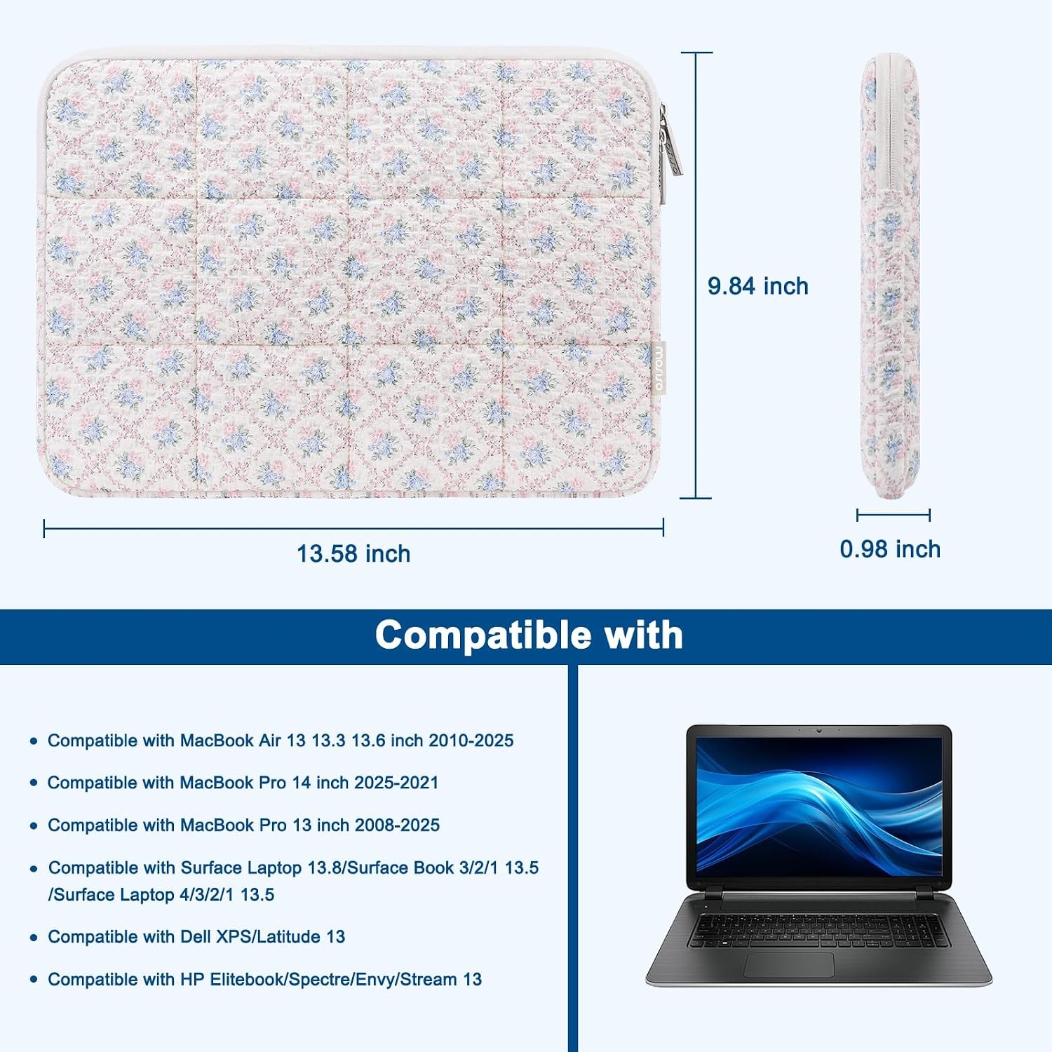 13-14 inch Laptop Case, 13.3 inch Puffy Laptop Sleeve for MacBook Air 13.6 M4 M3