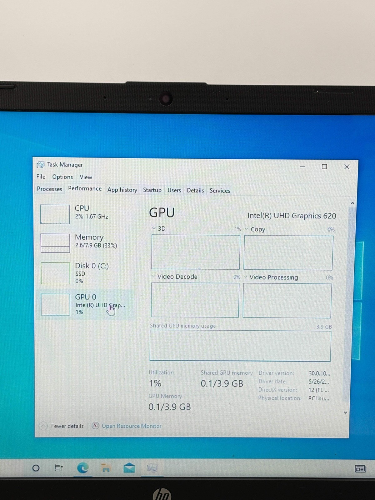 HP 15-DW007NR Intel Core i7-8565U 8GB RAM 512GB SSD – Cracked plastic bezel