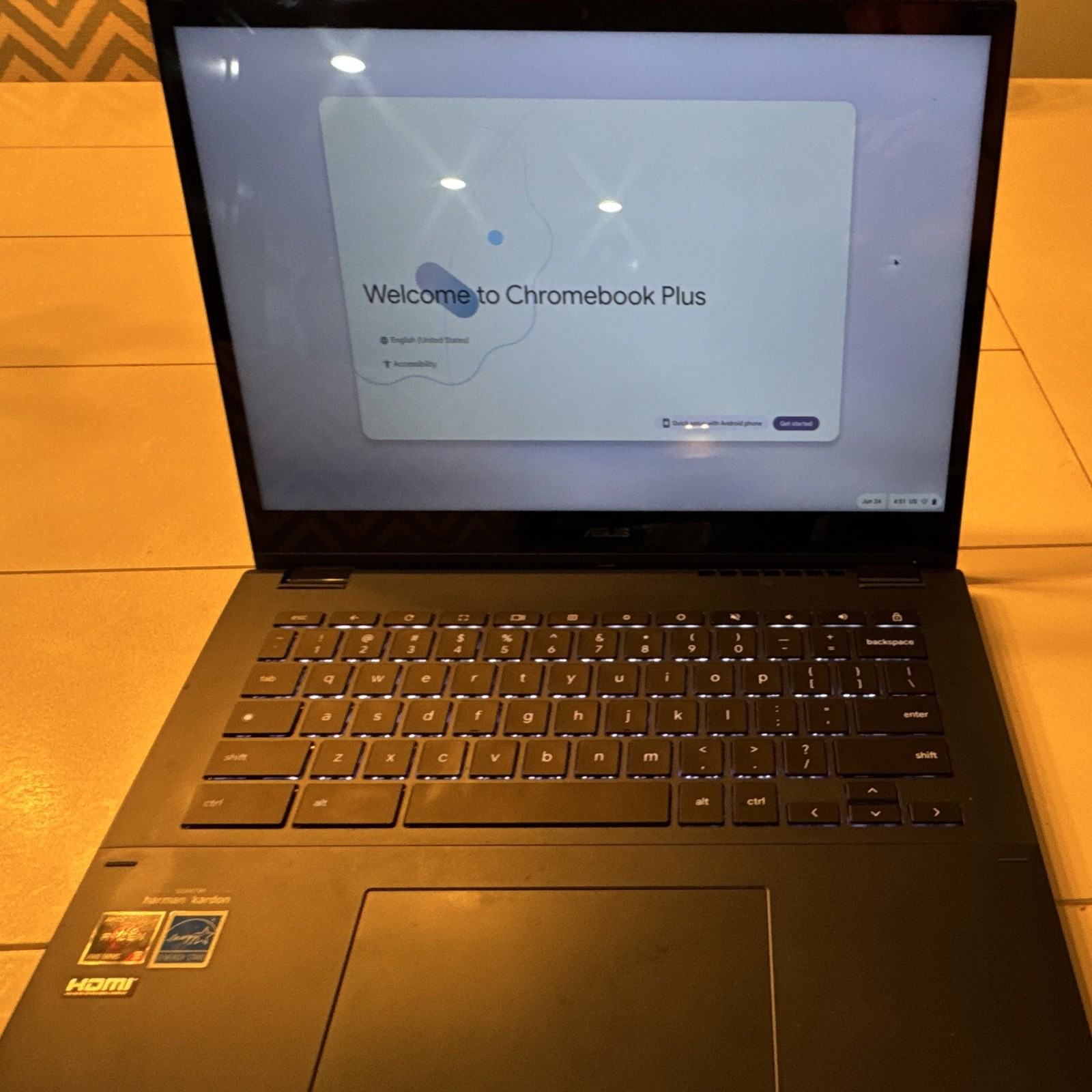 ASUS AMD Ryzen 3 Chromebook Plus 14in 8GB RAM SSD Chrome OS Gray
