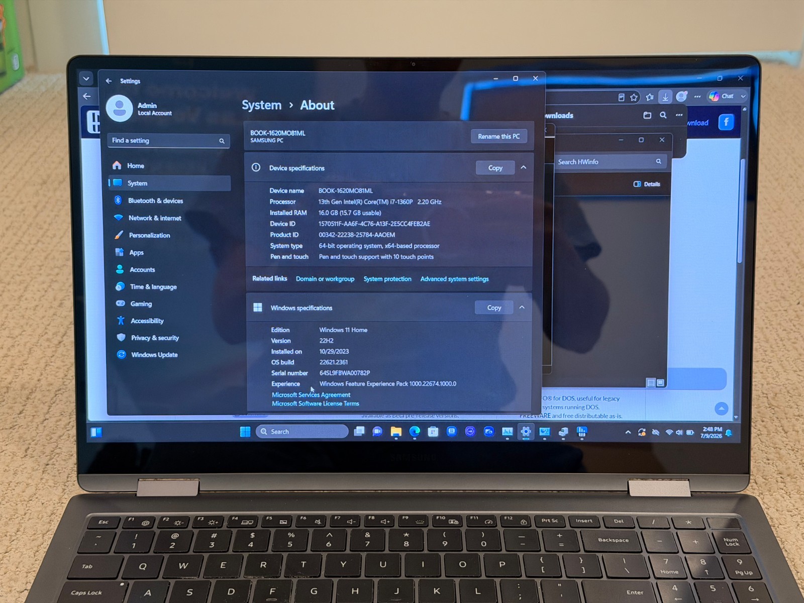 Samsung Galaxy Book3 360 2-in-1 15.6 FHD HDR I7-1360P 16Gb 1Tb NVMe NP750QFG