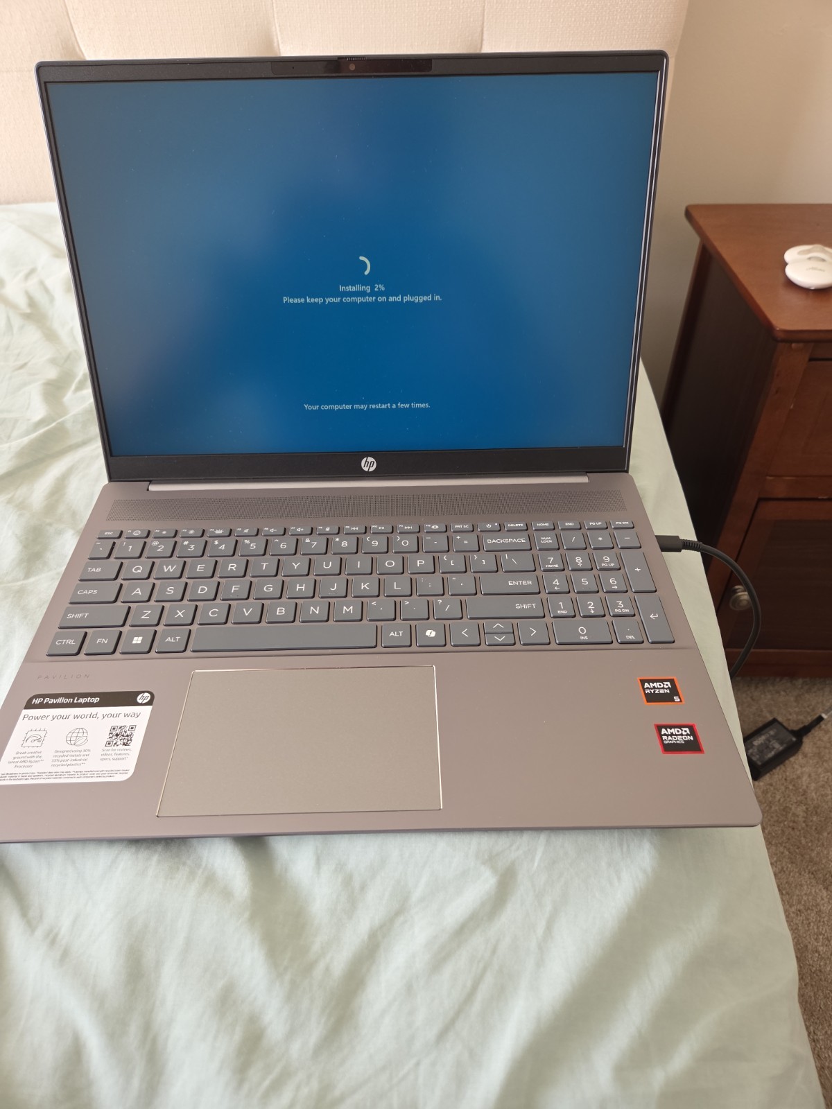 New HP Pavillion 16 Inch Laptop Meteor Silver Rhyzen 5 Backlit Keyboard