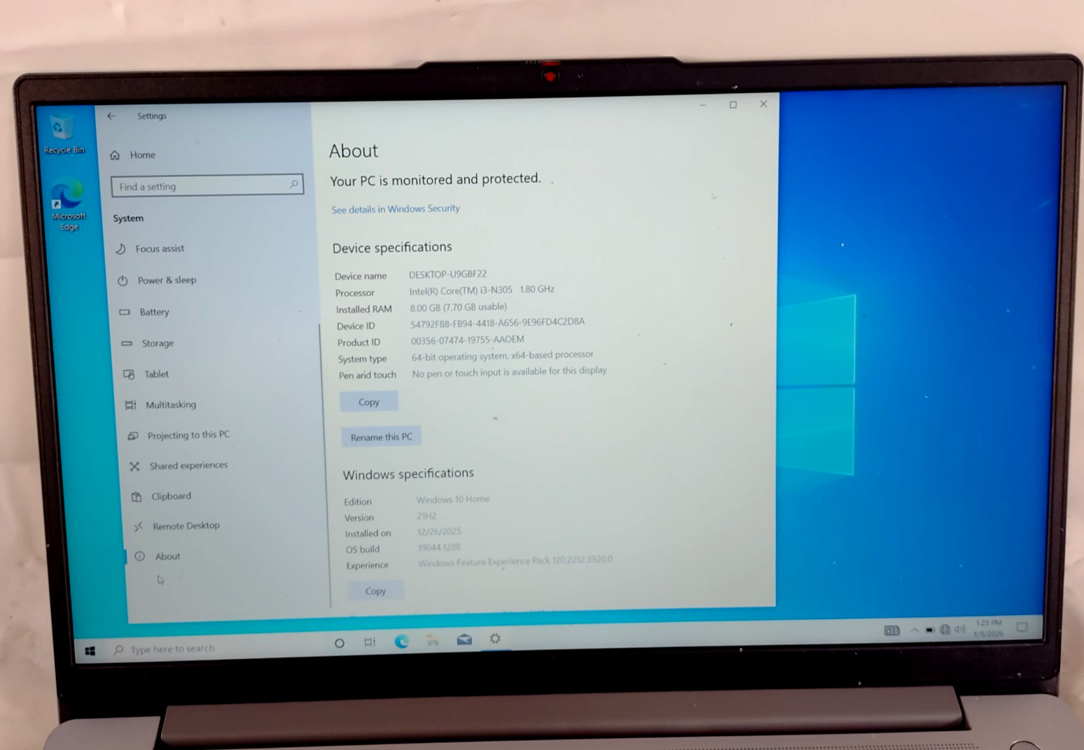 Lenovo IdeaPad Slim 3 15IAN8 i3-N305 8GB RAM 256 GB HDD – SILVER