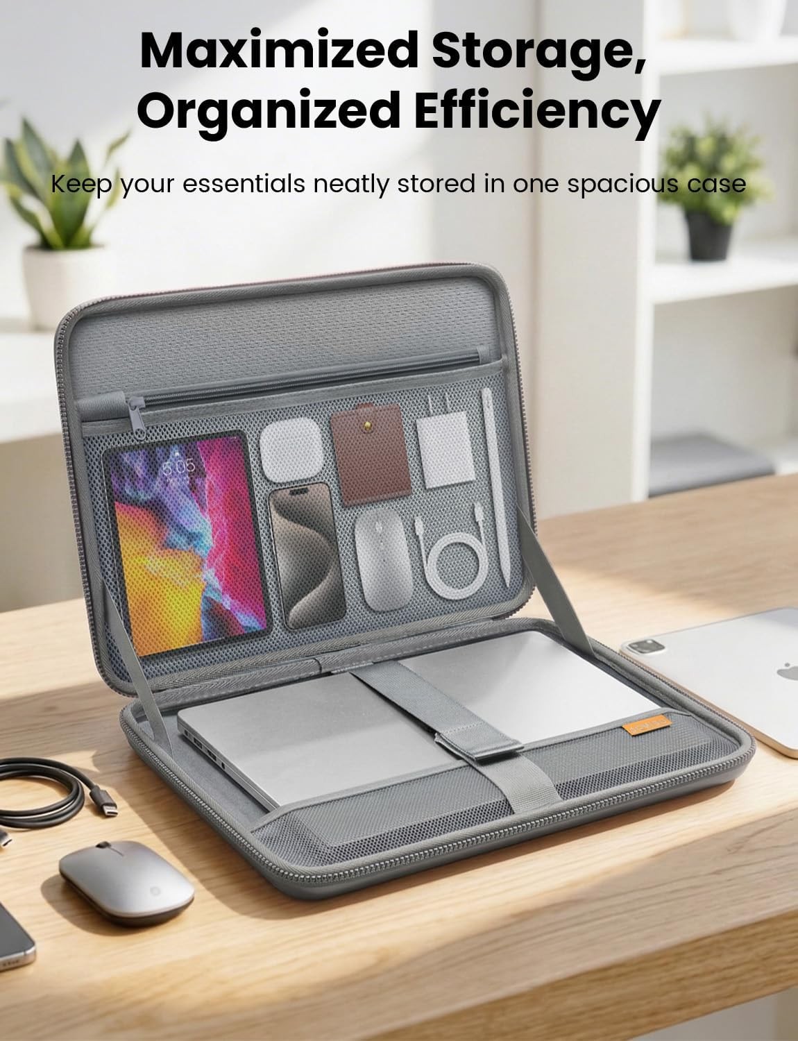 Waterproof Shockproof Hard Shell Laptop Sleeve Case 17-17.3 inch with Handle, Da