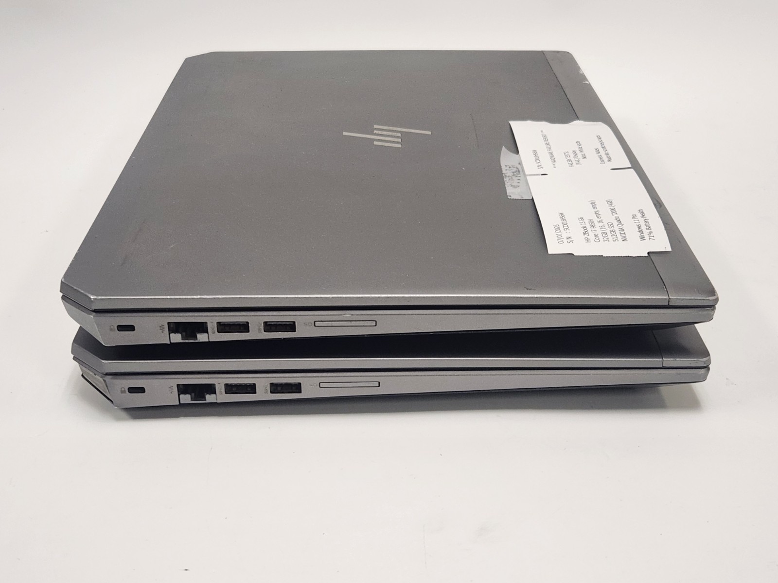 Lot of 2 HP ZBook 15 G6 i7-9850H 2.60GHz 32GB Ram 512GB SSD W11P NVIDIA T2000