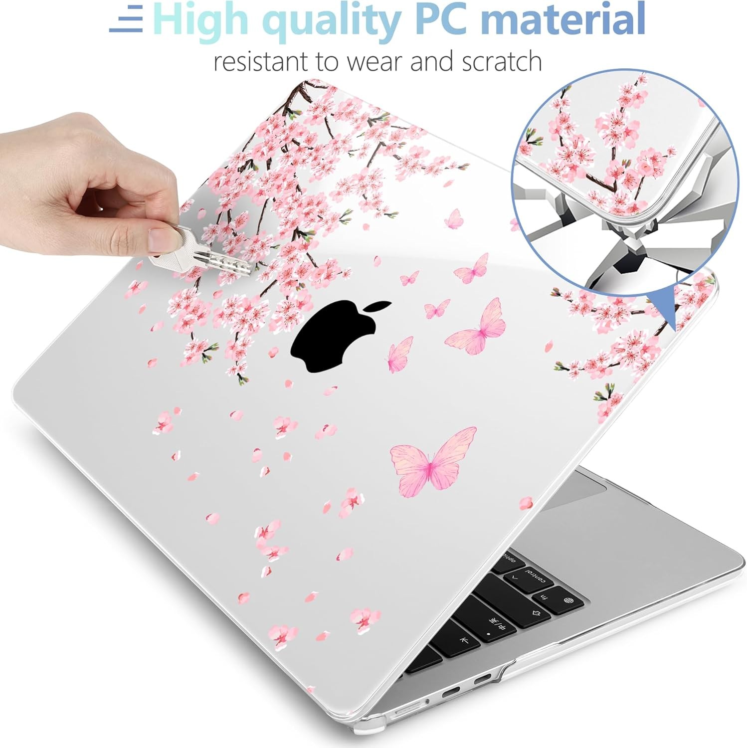 Case for MacBook Air 13.6 inch Case 2025 2024 2022, Hard Shell with Keyboard Cov
