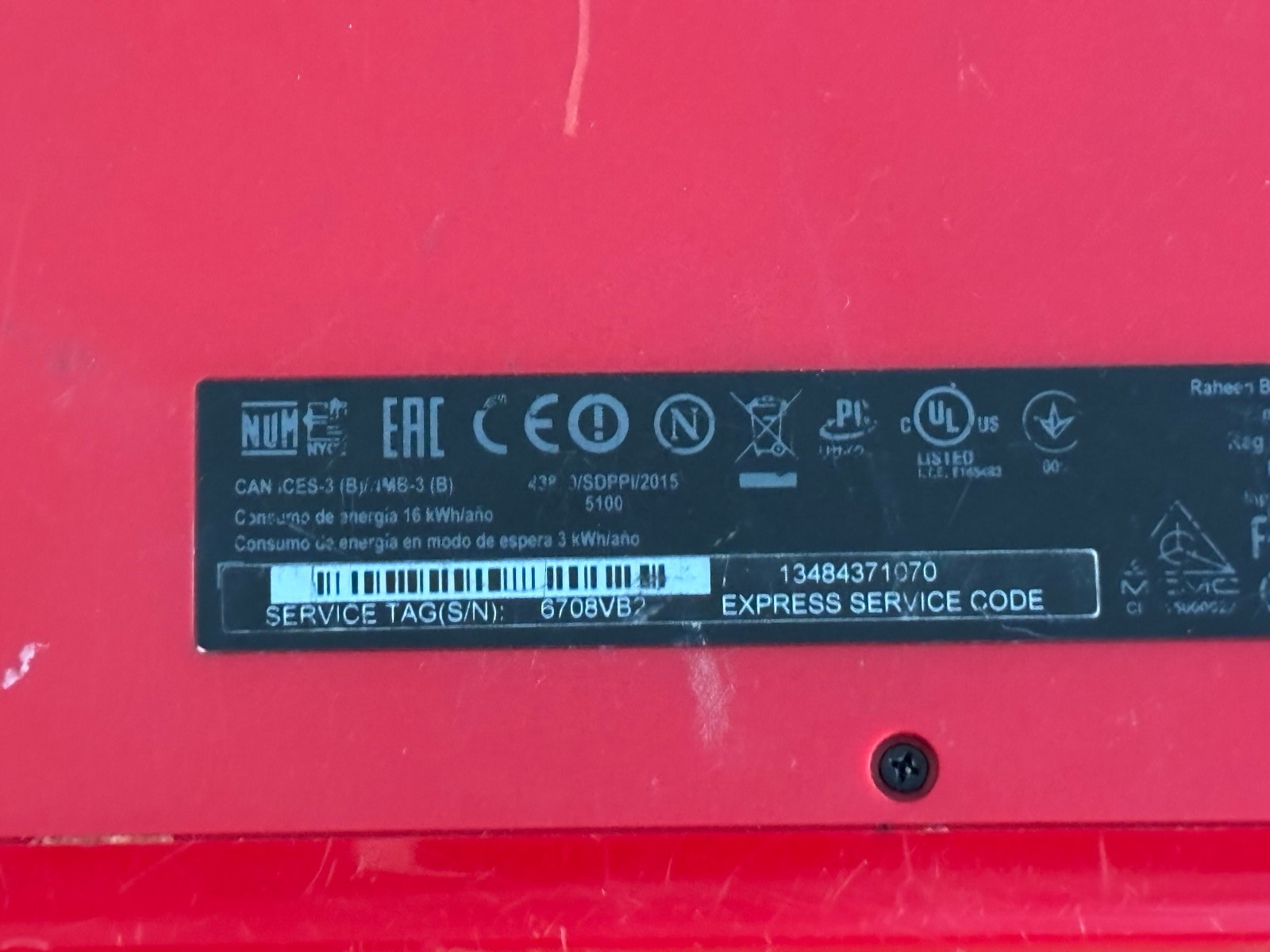 Dell Inspiron 11 3000 3162 Red Laptop Intel Core m3 Powers On No Login