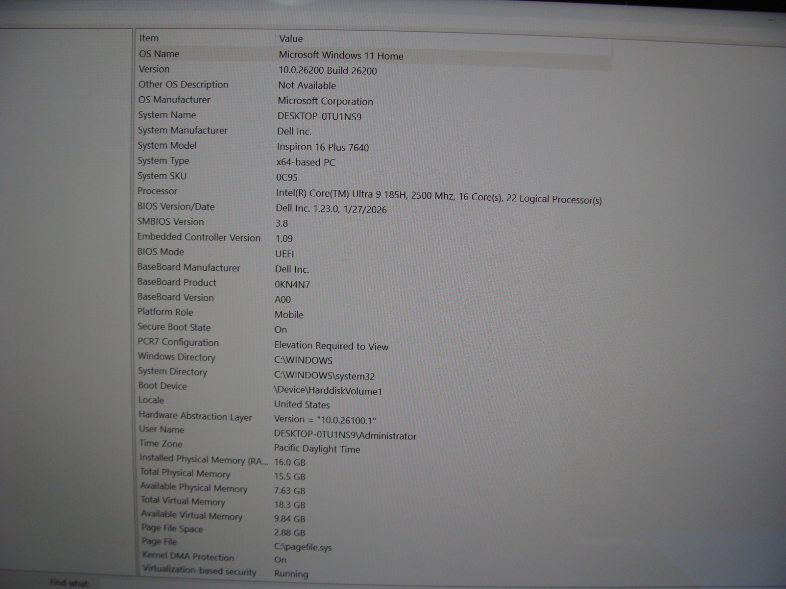 Dell Inspiron 16 Plus 7640 16″FHD+TOUCH Ultra 9 185H max 5,1 GHz 16GB 512GB W11H