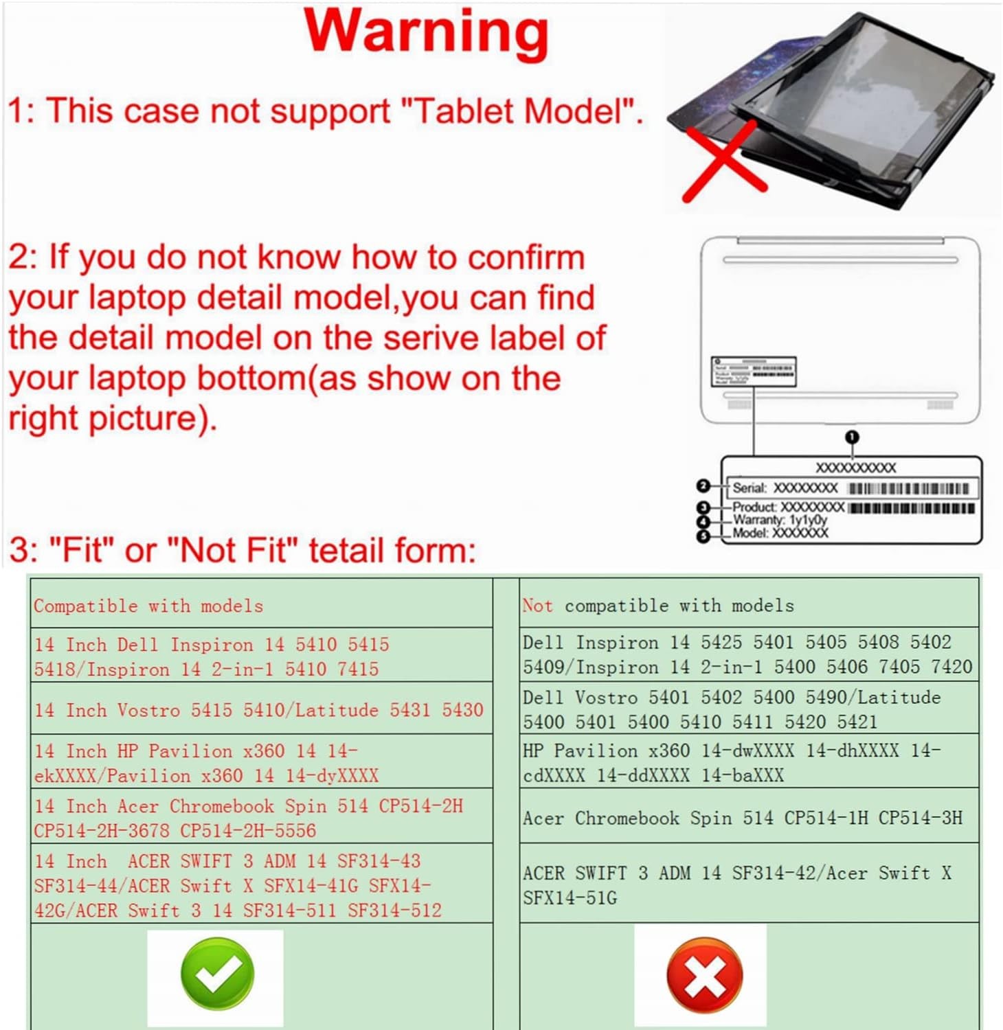 Protective Case for Dell Latitude 5450 5440 5430/Vostro 5415 5410 & Inspiron 14